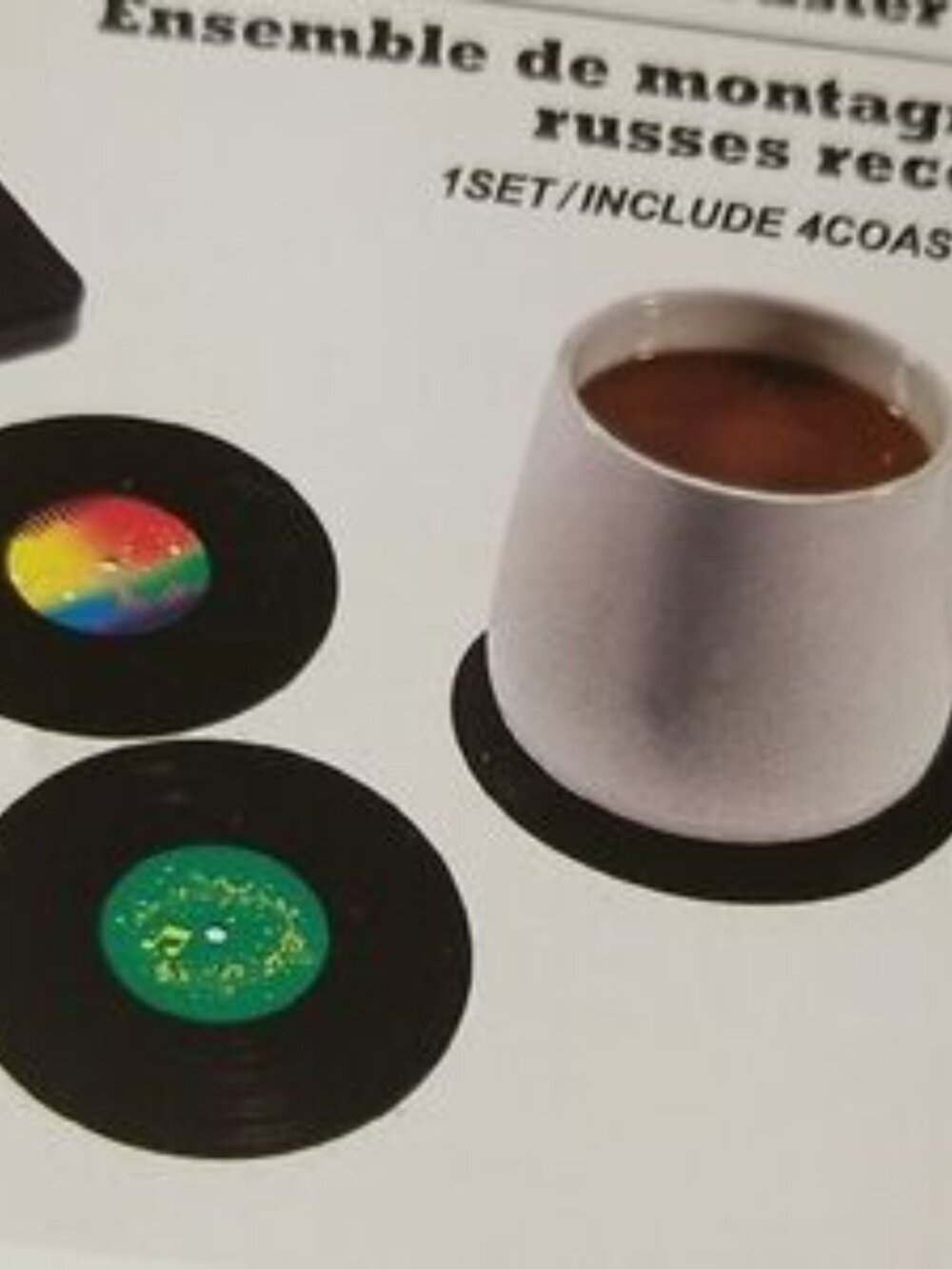 Record Player Coaster Set - Picture 4 of 4